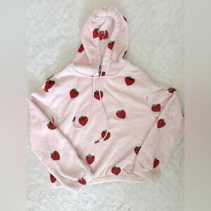 ANGEL CULT Fleece Strawberry Hoodie